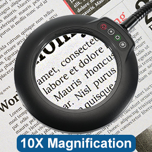 10x magnifying glass with light