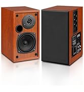 Elimavi Powered Bluetooth Bookshelf Speakers, 60W Record Player Speakers with 4'' Subwoofer and 1...