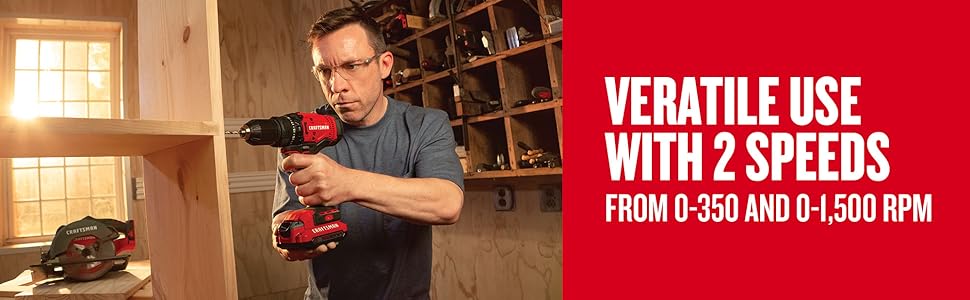 Versatile use with 2 speeds