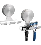 TAILI 2 Pack Powerful Suction Cup Razor Holder, 304 Stainless Steel Bathroom Suction Hooks for To...