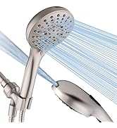 BRIGHT SHOWERS High Pressure Shower Head with Handheld, 9 Spray Settings Showerhead Built in Powe...