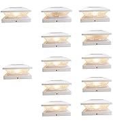 Mlambert 4x4 Solar Post Cap Lights Outdoor 12 Pack, Waterproof Solar Fence Light for Wooden/Vinyl...