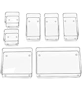 SMARTAKE 7-Piece Drawer Organizer with Non-Slip Silicone Pads, 4-Size Desk Drawer Organizer Trays...