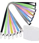 YOUOWO 7 Pack lanyards with id Holder for Keys Women Kids lanyards for ID Badges Safety Breakaway...