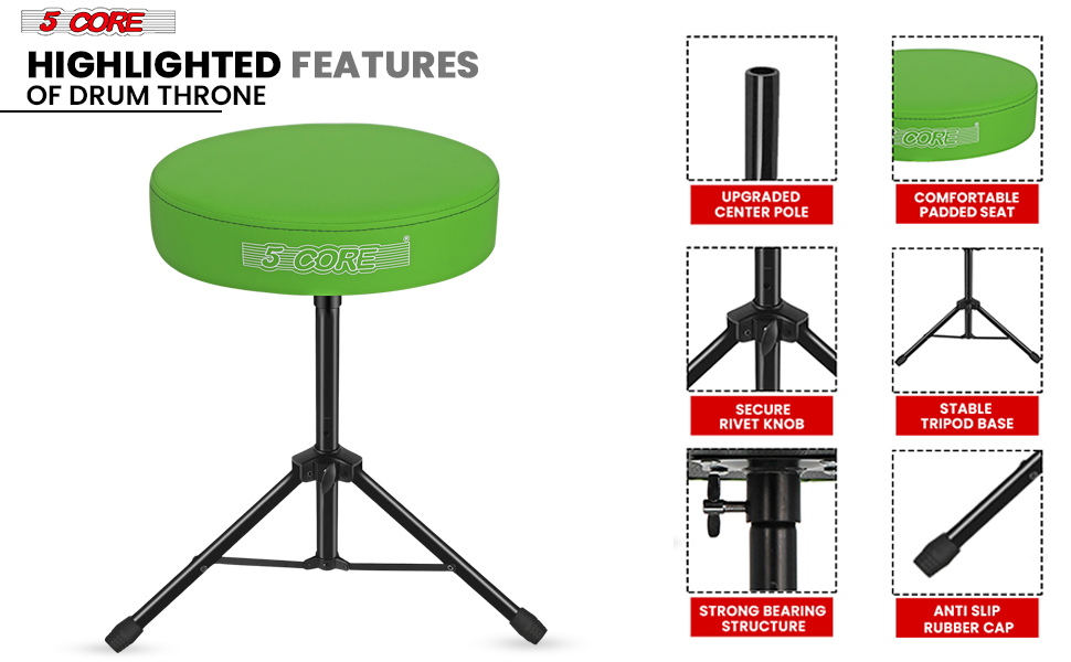Drum Throne Padded Guitar Stool Music Chair for Adults and Kids