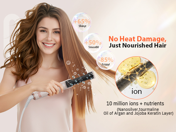 Hair straightener brush