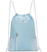 WANDF Drawstring Backpack Sports Gym Sackpack with Mesh Pockets Water Resistant String Bag for Wo...
