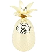 Pwshymi Stainless Steel Pineapple Cup, 500ml Drinking Glasses Versatile Tumbler Cup with Lid for ...
