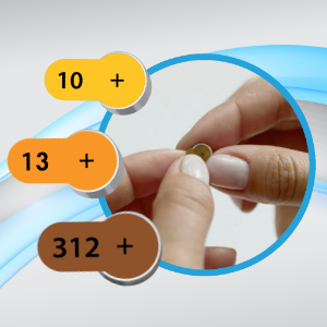 hearing aid battery, battery for hearing aid, size 312 hearing aid battery, easy tab, ITC battery