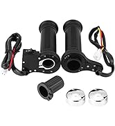 EVGATSAUTO Electric Hot Hand Grips,1 Pair 22mm(7/8") Motorcycle Universal Electric Hot Heated War...