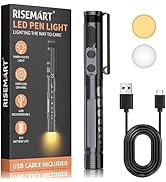 RISEMART Pen Light for Nurse, Rechargeable LED Medical PenLight, Warm/Cool White &amp; Stepless Dimmi...