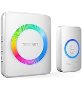 TECKNET Wireless Doorbell, 0-120dB Door Bell, 1300 ft Wireless Range, IP65 Waterproof Classroom D...