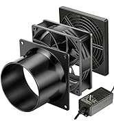 WDERAIR 120mm x 38mm 4 Inch Computer Duct Fan, 12V Exhaust with AC Speed Controller,High Airflow ...
