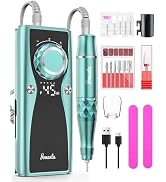 Electric Nail Drill Professional Kit: 45,000 RPM USB Rechargeable Efile Nail Drill Nail File with...