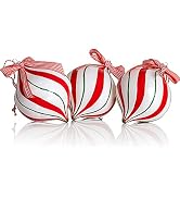 Ornativity Peppermint Candy Ornament Set – Christmas Candy Cane Shatterproof Candy Balls Hanging ...