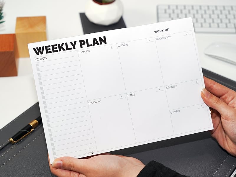 weekly planner pad, weekly planner notepad, weekly planner desk pad