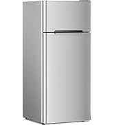 Antarctic Star Compact Refrigerator,4.5 Cu.Ft. Mini Separate Freezer Double 2-Door Adjustable Rem...