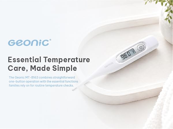 GEONIC B163 digital thermometer with flexible tip for fast and accurate temperature readings.