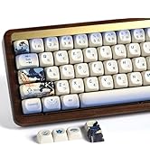 OHY XVX MOA Profile Japanese Fuji Mountain Theme Keycaps Set, 132 - Key Blue & Creamy White Custo...
