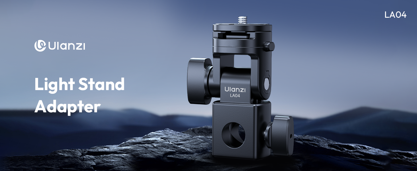 Light Stand Mount Adapter with 1/4” Screw, Quick Release Mounting Plate