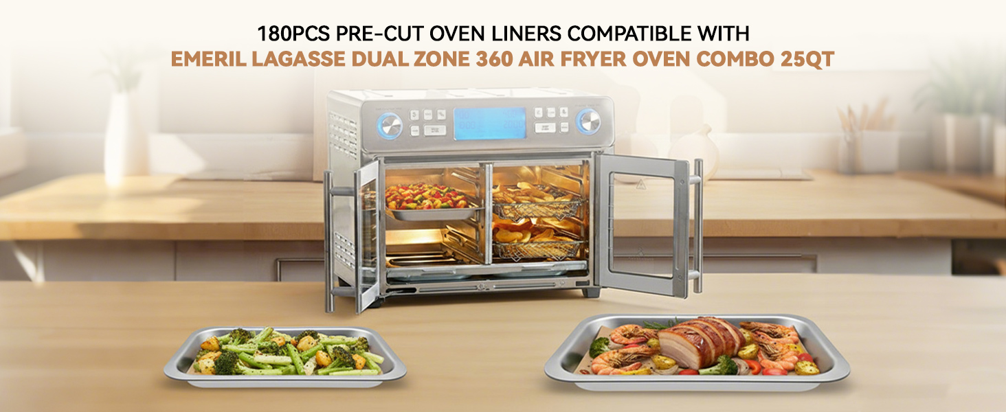 Emeril Lagasse Dual Zone 360 Air Fryer Oven Combo with French Door, 25 QT Extra Large