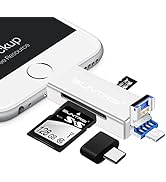 SD Card Reader with iPhone/iPad Charging Port,Plug and Play Trail Camera Viewer SD Card Adapter,P...