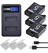 PowerTrust 3X AHDBT-501 Battery for GoPro HERO5 Black,Hero 6,HERO6 Black,Hero 5,HERO7 Black,Hero ...