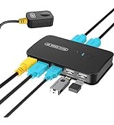 4K KVM Switch HDMI 2 Port Box, USB and HDMI Switch for 2 Computers Share Keyboard Mouse Printer a...