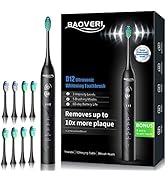 BAOVERI Electric Toothbrush for Adults&amp;Kids, 42000 VPM Rechargeable Sonic Toothbrush with 8 Brush...