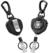 Retractable Keychain with Belt Clip, Heavy Duty Carabiner Badge Holder, Tactical ID Badge Reel wi...