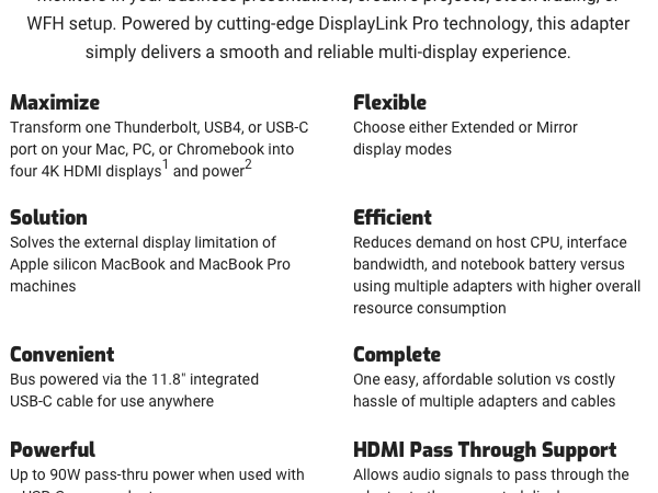 Powered by cutting-edge DisplayLink Pro technology