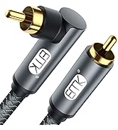 EMK 90 Degree RCA Cable, Male to Male Subwoofer Cable Right Angle Digital Coaxial Cable Dual Shie...