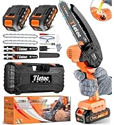 Tietoc Mini Chainsaw 6 Inch Cordless [With 2Pcs 21V Batteries] [2024 Upgrade] Portable Electric C...