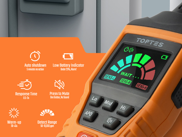TOPTES PT520A Gas Leak Detector Natural Gas Detector