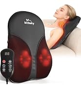 hlthsky Shiatsu Back and Neck Massager for Pain Relief Deep Tissue, 3D Kneading Lower Back Massag...