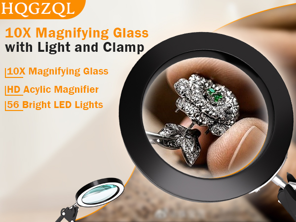 magnifier with lights