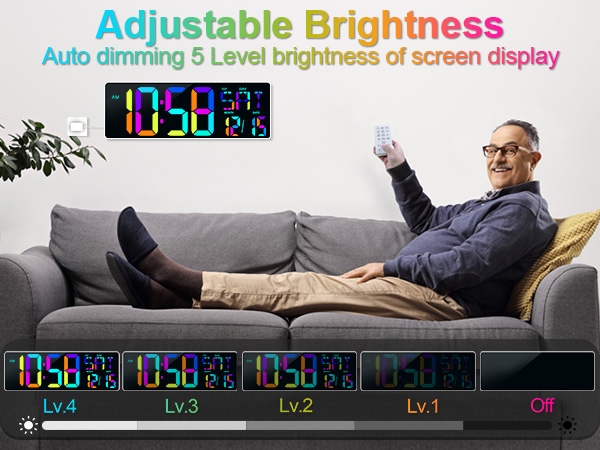 digital wall clock large display