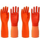 North Tower Kitchen Washing Room Gloves Fleece Lined, Reusable, Waterproof with Extra-Long Cuff &amp;...