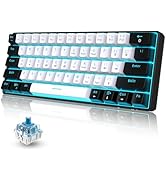 Snpurdiri 60% Wired Mechanical Gaming Keyboard, Ice Blue LED Backlit 61 Keys Mini Wired Office Ke...