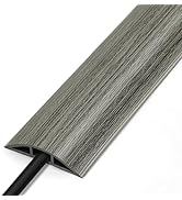 Floor Cord Cover 4FT, Wood Grey Cord Hider Floor, Soft PVC Cord Protector Floor, Hide Extension F...