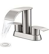 Ultimate Unicorn Waterfall Bathroom Sink Faucet Brushed Nickel, Two Handles Bathroom Faucet with ...