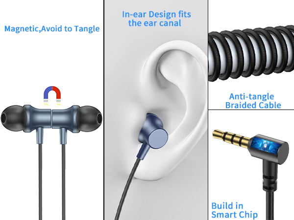 Wired Earbuds Noise Canceling for Chromebook PC School, 3.5mm Headphones Ear Buds Wired with Mic
