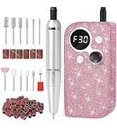 CHRISTINE SHELLY 30000RPM Cordless Nail Drill Sparkling Portable Professional Electric Nail File ...