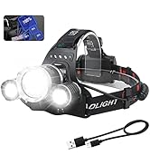 BORUIT LED Rechargeable Headlamp,Super Bright 5000 Lumens Headlamp Headlight,4 Modes IPX4 Waterpr...