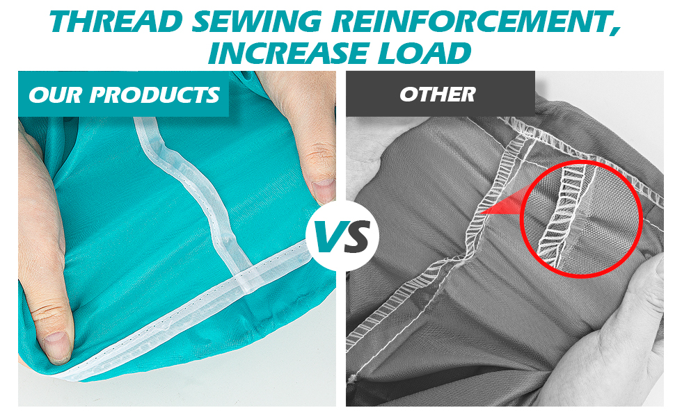 Thread sewing reinforcement, increase load
