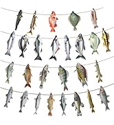 26 Pcs Fishing Birthday Party Decorations Happy Birthday Gone Fishing Banner Fish Theme Garland F...