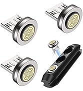 A.S 9PIN Magnetic Connector Tips Head for Micro USB Android Devices (3 Pack), Magnetic Plug Repla...