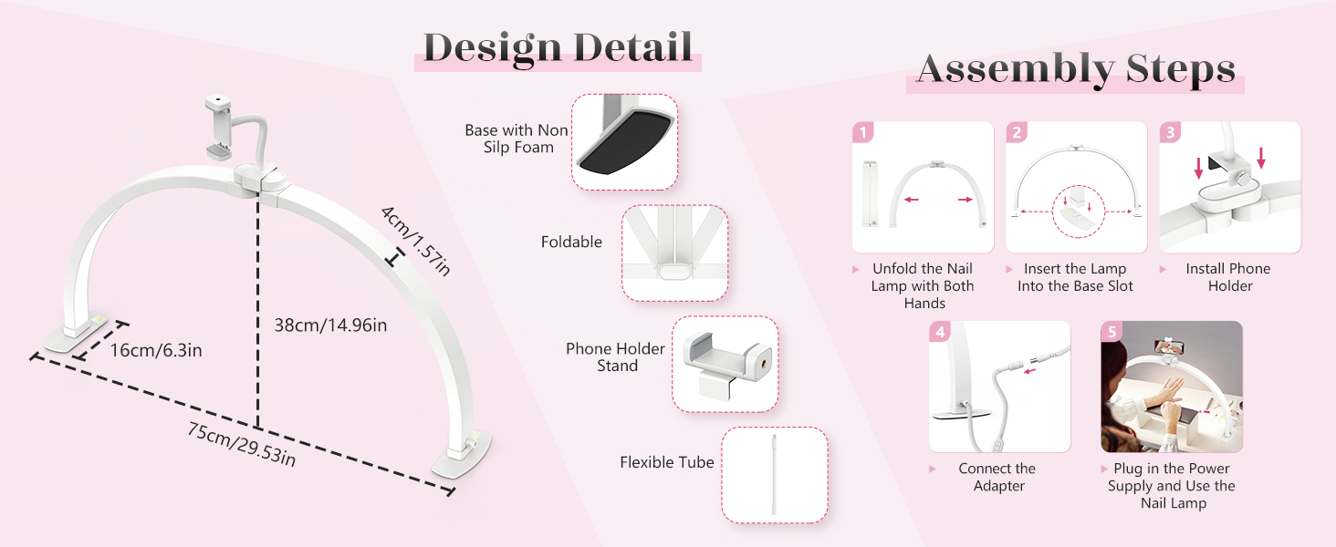 half moon light for nail desk