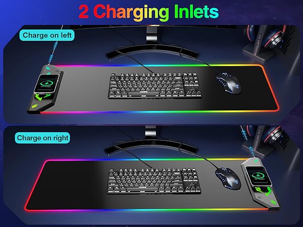 RGB Gaming Mouse Pad with Wireless Charging