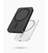 Miady 2-Pack MagSafe-Compatible Portable Charger, 5000mAh Mini Magnetic Power Bank, Compact 5W Wi...